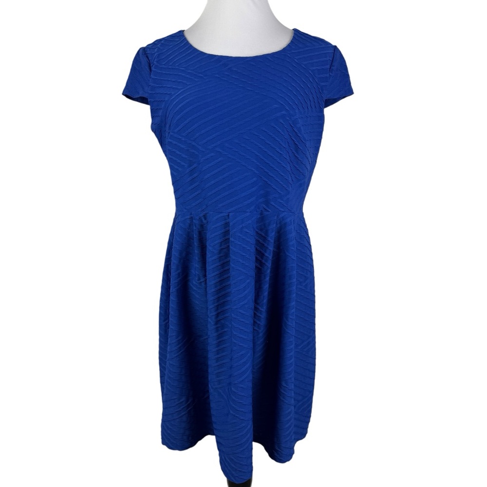 Enfocus Studio Royal Blue Cap Sleeve A-Line Dress Women's 14‎